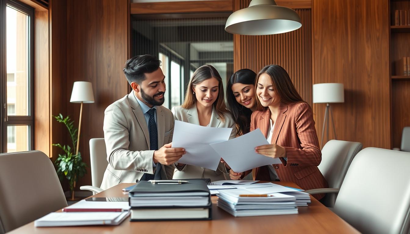 Senior legal team and family support